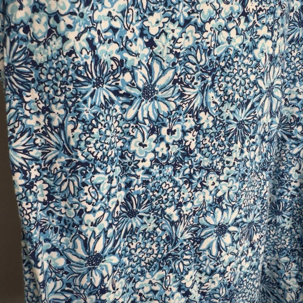 Lilly Pulitzer Girls Mini Belden Dress Size L Cumulus Blue Blooming Together - Picture 7 of 8